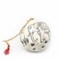 Set of 3 White Paper Christmas Ornaments with Hand Painted Elephant Design and Glossy Finish